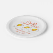 Assiettes En Carton Jaune Personnalisé Oeuf Devilé Été BBQ Pique-nique (Angle)