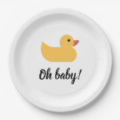 Assiettes En Carton Jaune Rubber Duck Bain Ducky Oh Baby shower (Devant)