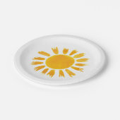 Assiettes En Carton Jaune Sun fête d'anniversaire (Angle)