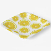 Assiettes En Carton Jaune tranche de citron frais texte personnalisé (Angulaire)