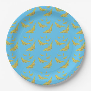 Assiettes En Carton Jaune Vieux Monde Swallowtail motif papillon
