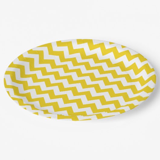 Assiettes En Carton Jaune Zigzag, Jaune Chevron, Motif géométrique (Angle)