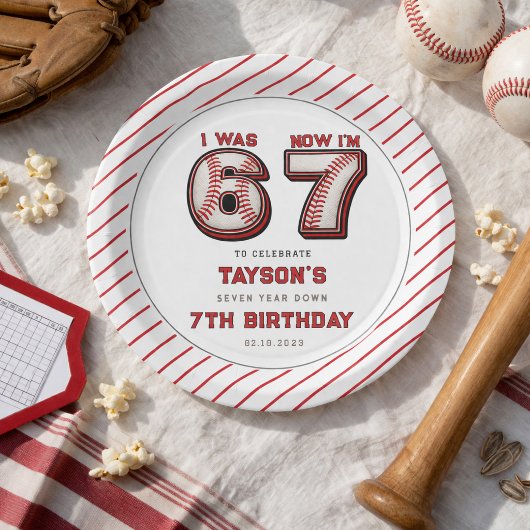 Assiettes En Carton J'avais 6 ans, maintenant j'ai 7 ans – Baseball 7e