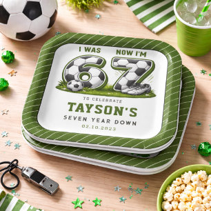 Assiettes En Carton J'avais 6 ans, maintenant j'ai 7 ans Football Anni