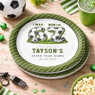 Assiettes En Carton J'avais 6 ans, maintenant j'ai 7 ans Football Anni