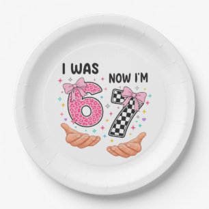 Assiettes En Carton J'avais 6 ans maintenant j'ai 7 ans jolis chiffres