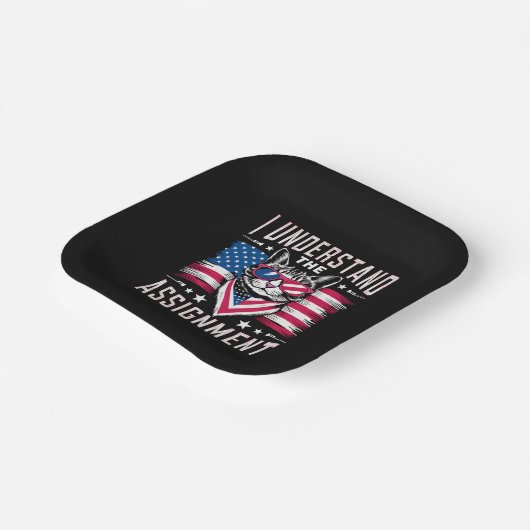 Assiettes En Carton Je Comprends L'Affectation Chat Enfant Chat Lady (Angulaire)