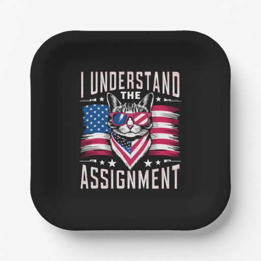 Assiettes En Carton Je Comprends L'Affectation Chat Enfant Chat Lady (Recto)