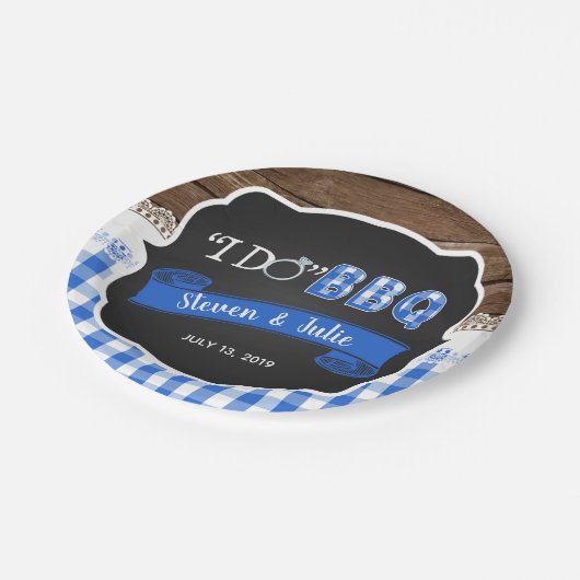 Assiettes En Carton Je fais BBQ Plaque papier - Bleu (Angle)