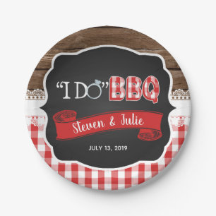 Assiettes En Carton Je fais BBQ Plaque papier - Rouge
