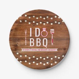 Assiettes En Carton Je fais BBQ Rustic Engagement Partie Couples Douch