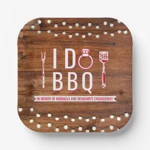 Assiettes En Carton Je fais BBQ Rustic Engagement Partie Couples Douch