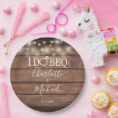 Assiettes En Carton Je fais BBQ Rustic Wood String Fiançailles (Fête)