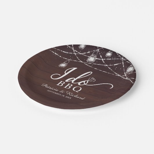 Assiettes En Carton Je fais BBQ Rustique Engagement Party Plaque papie (Angle)
