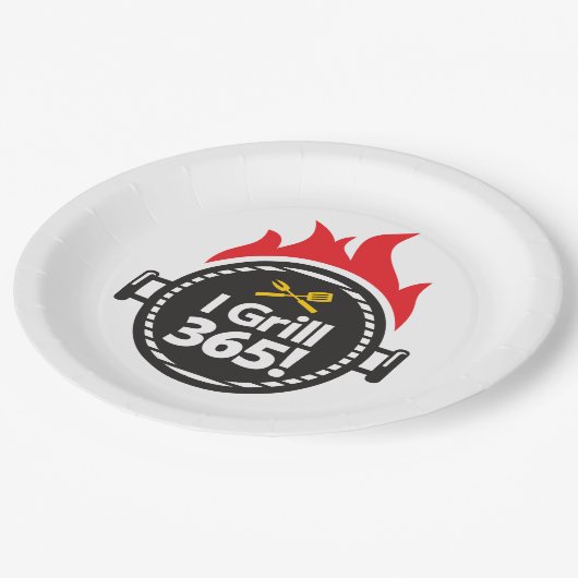 Assiettes En Carton Je grille 365 ! (Angle)