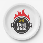 Assiettes En Carton Je grille 365 ! (Devant)
