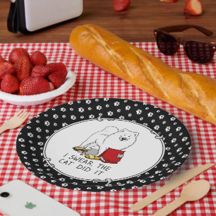 Assiettes En Carton Je jure que le chat l'a fait Samoyed Chien Messy D