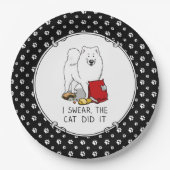 Assiettes En Carton Je jure que le chat l'a fait Samoyed Chien Messy D (Devant)