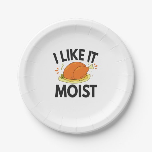 Assiettes En Carton Je l'aime Moist Funny Thanksgiving poulet grillé (Devant)