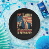 Assiettes En Carton Je L'Aime Quand Je Me Réveille Et Trump Est Présid (Fête)