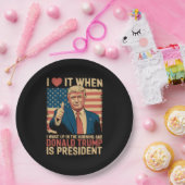 Assiettes En Carton Je L'Aime Quand Je Me Réveille Et Trump Est Présid (Fête)
