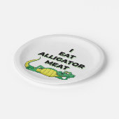 ASSIETTES EN CARTON JE MANGE DE LA VIANDE ALLIGATOR (Angle)