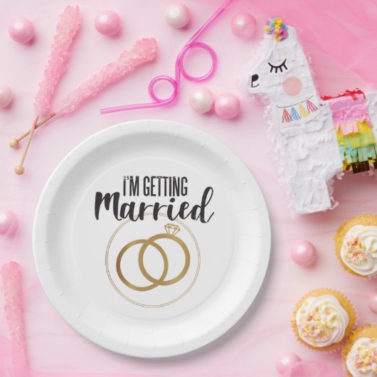 Assiettes En Carton Je me marie (Fête)