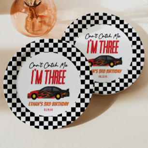 Assiettes En Carton Je ne peux pas me rattraper Red Race Car 3e fête d