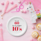 Assiettes En Carton Je ne suis pas 60 Je suis six 10 parfait (Fête)