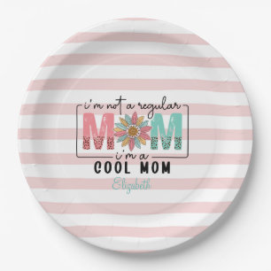 Assiettes En Carton Je ne suis pas une maman ordinaire Pink Stripes
