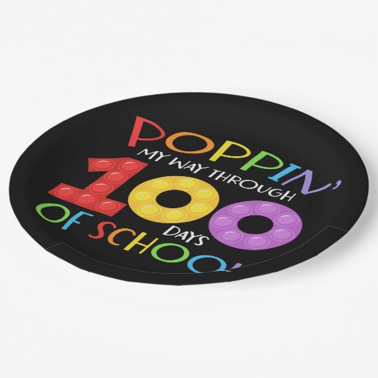 Assiettes En Carton Je passe 100 jours à l'école (Angle)