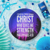 Assiettes En Carton Je Peux Faire Toutes Les Choses À Travers Christ B (Fête)