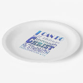 Assiettes En Carton Je peux faire toutes les choses par le Christ Bleu (Angle)