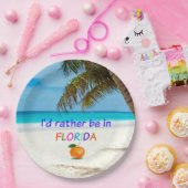 Assiettes En Carton Je préférerais être en Floride (ensoleillée), (Fête)