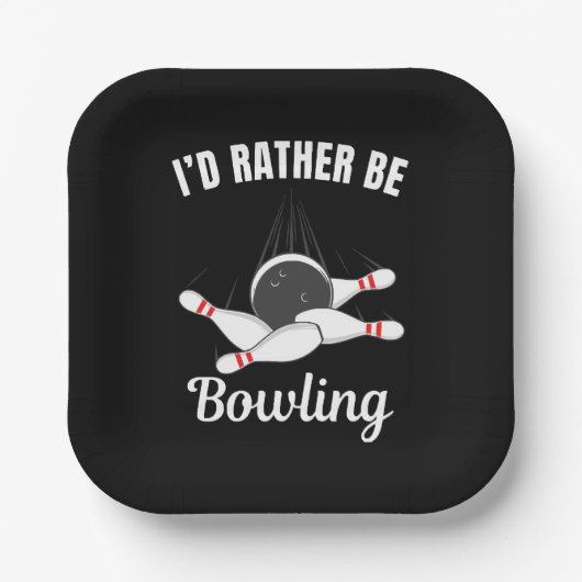 Assiettes En Carton Je préférerais faire du bowling (Recto)