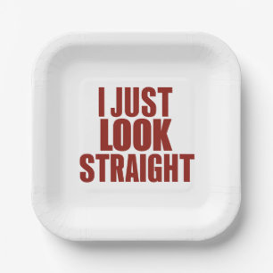Assiettes En Carton Je regarde juste tout droit Mois des fiertés LGBT