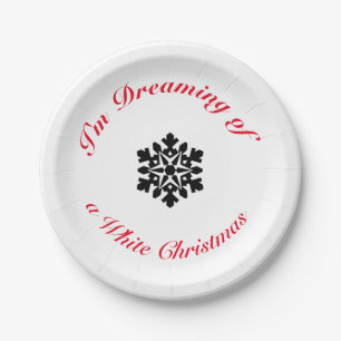 Assiettes En Carton Je rêve d'un Noël blanc