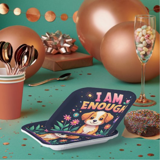 Assiettes En Carton Je suis assez (Multi)