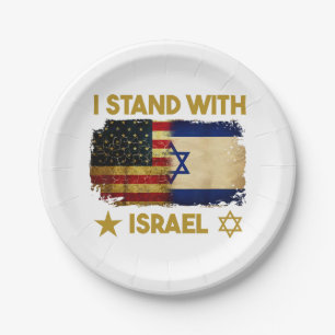 Assiettes En Carton Je suis avec Israël T-shirt Je suis avec Israël Am