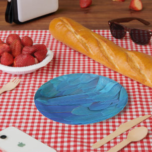 Assiettes En Carton Je suis bleu - Plumes Macaw