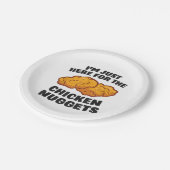 Assiettes En Carton Je suis juste là pour les nuggets de poulet (Angle)