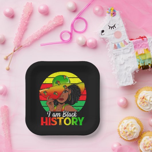 Assiettes En Carton Je Suis Noir Histoire Amérique Africaine (Fête)