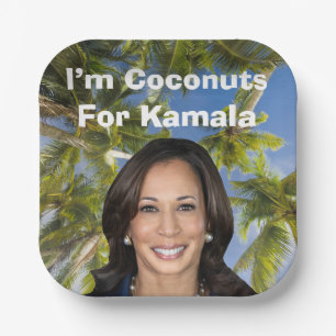 Assiettes En Carton Je suis Noix De Coco Pour Kamala