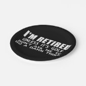 Assiettes En Carton Je Suis Retraité À Moins Qu'Il Ne S'Agisse De Golf (Angle)