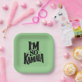 Assiettes En Carton Je suis si Kamala Brat Green Meme (Fête)