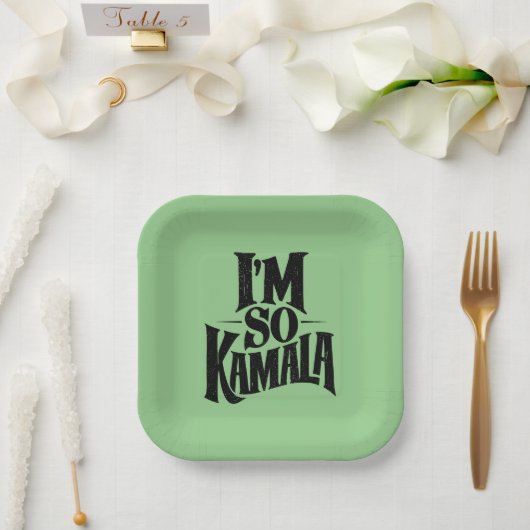 Assiettes En Carton Je suis si Kamala Brat Green Meme (Mariage)
