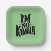 Assiettes En Carton Je suis si Kamala Brat Green Meme (Recto)