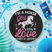 Assiettes En Carton Je suis une fille de cheval facile à aimer diffici (Fête)
