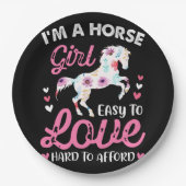 Assiettes En Carton Je suis une fille de cheval facile à aimer diffici (Devant)