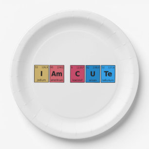 Assiettes En Carton Je suis une table périodique mignonne